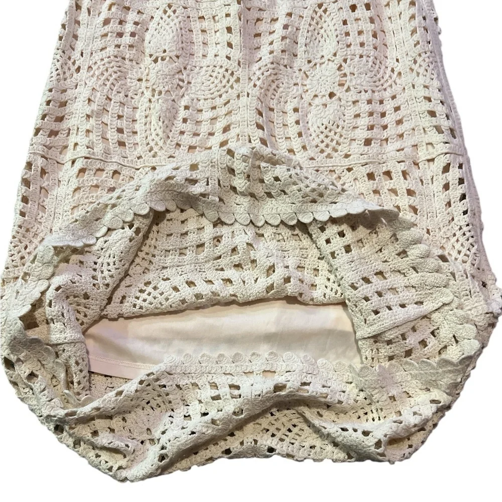 House of Harlow 1960 Ivory Crochet Knit Halter Cutout Back Maxi Dress NWOT - Picture 10 of 12